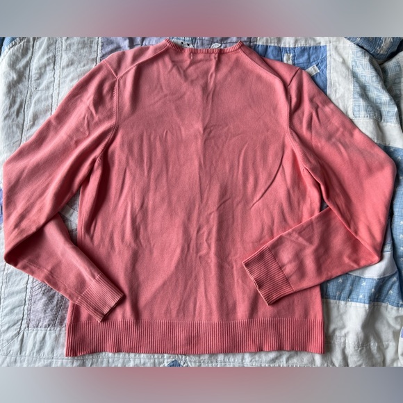 Vintage Lands’ End Pink Cotton Button Preppy Cardigan Cottagecore Sweater Medium - Picture 3 of 12